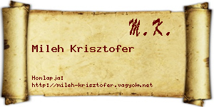 Mileh Krisztofer névjegykártya